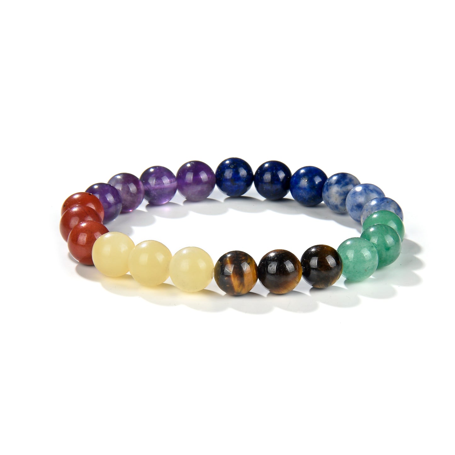 Natural Stone Chakra Round Beads Bracelet 8mm