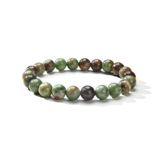 African Green Opal Round Beads Bracelet 8mm
