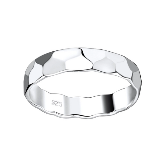 Silver Pattern Band Ring