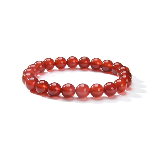 Red Agate Round Beads Bracelet 8mm