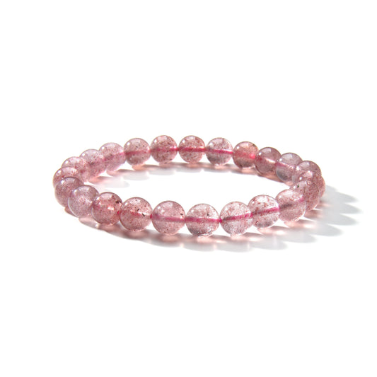 Strawberry Quartz Round Beads Bracelet 8mm