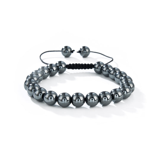 Hematite Round Beads Slide Bracelet 8mm