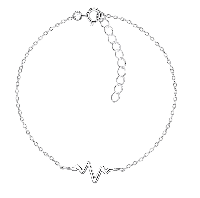 Silver Heartbeat Bracelet