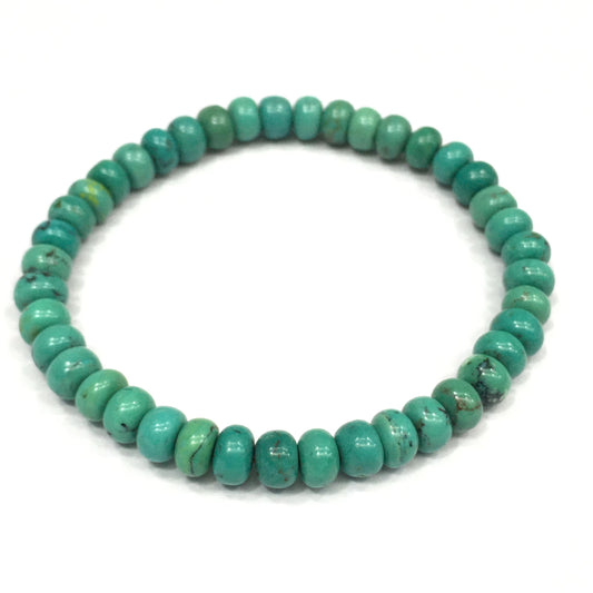 Genuine Chinese Turquoise 4x6mm  Roundel Bracelet 8 inches in length