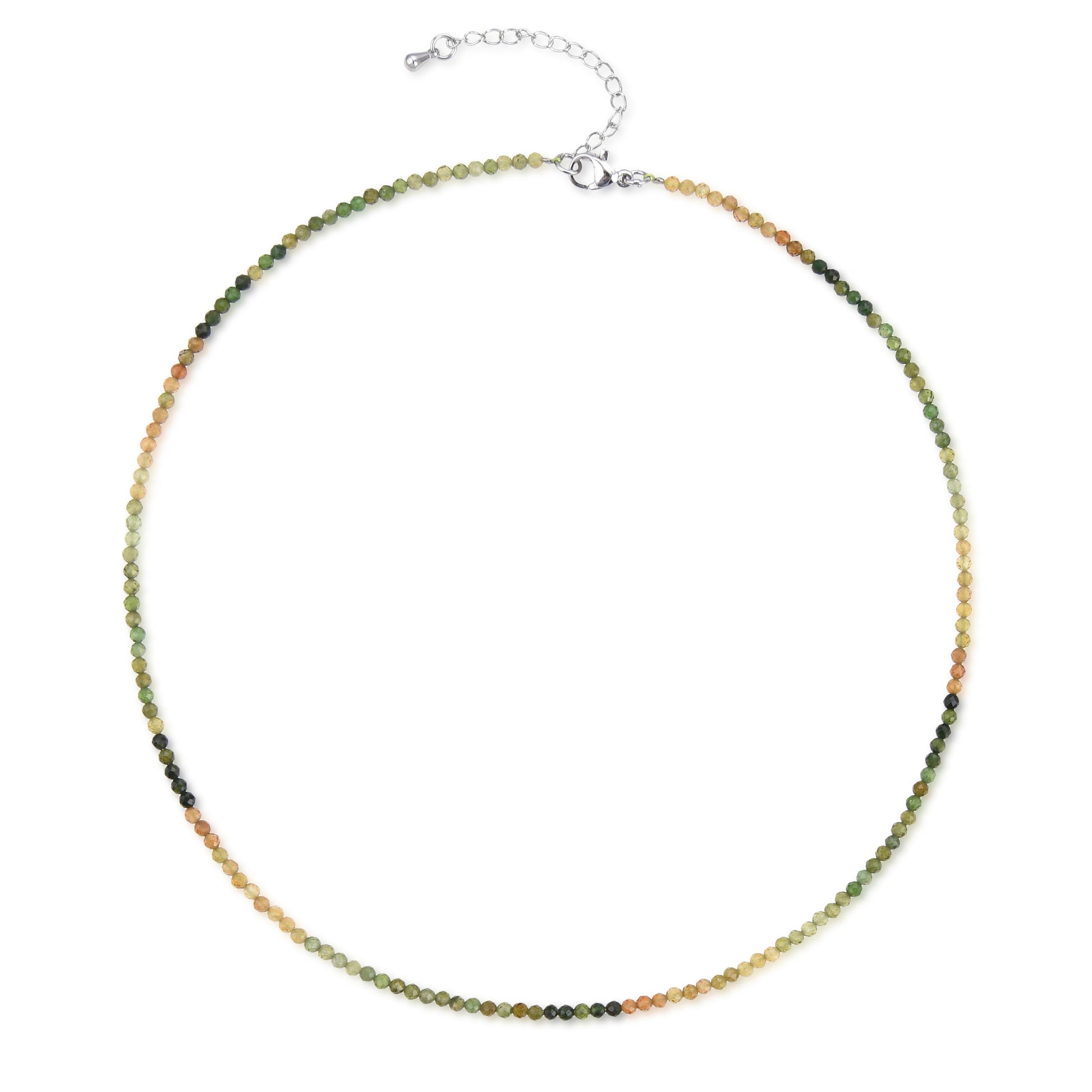 Mixed Tourmaline Super Precision Cut  Faceted Rounds 2mm Necklace